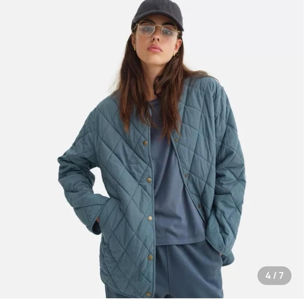 MATE The Label Organic Cotton Quilted Jacket in Storm  Size M